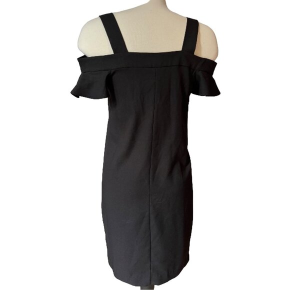 Banana Republic Open Shoulder Black Dress Sz 2 (XS) Womens Classic Little Black - Picture 8 of 10
